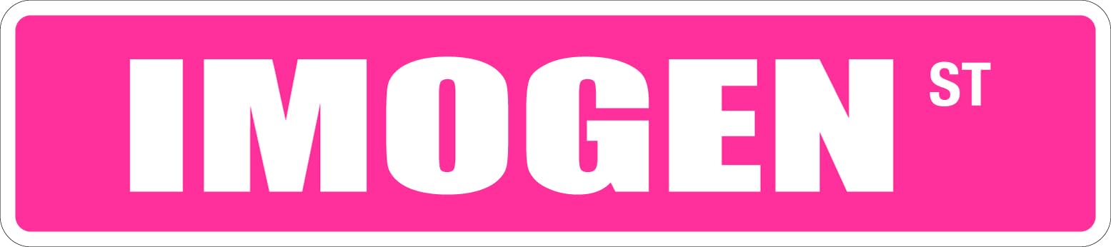 metal sign Imogen 4" x 16" Metal Novelty Street Sign