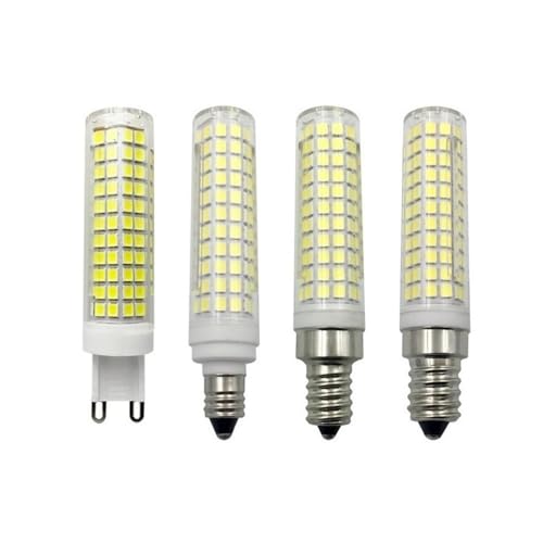 KJXP Lighting, Lot de 10, ampoule LED en forme de maïs AC220V G9/E11/E12/E14 2835SMD 136LED 15W Ampoule en céramique à intensité variable(Cool white,E11 15W)
