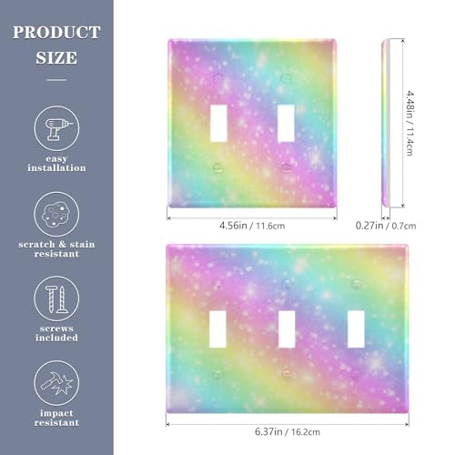 Plaque double interrupteur licorne pour cacher un mur abime avec style - 3