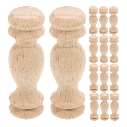 20pcs Decorative Wooden Finials: 2.36" Unfinished Wood Toppers for Bed Posts Curtain Rods - DIY Baluster Spindles for Furniture Victorian Staircases