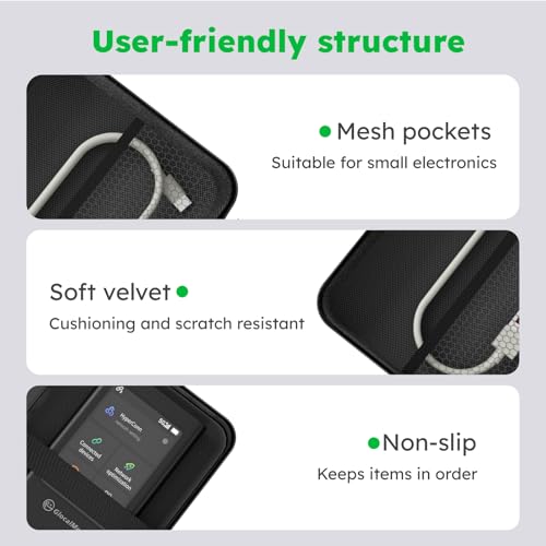 Image of GlocalMe Protective Travel Case for 5G Mobile Hotspot Device, Compatible with Numen Air 5G Portable WiFi Hotspot Device, with Mesh Pocket for Cable or Others, Waterproof
