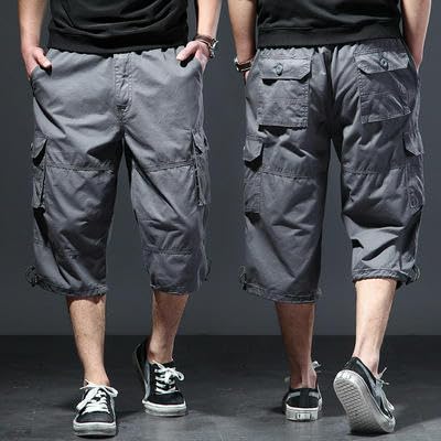 Short cargo homme ample multi-poches coton léger été vêtement de travail