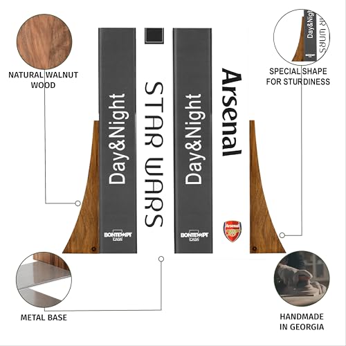 Tilisma BOOKEND THIN Bookends, Walnut Wood thumb #4