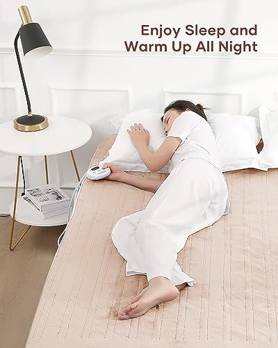 image for CURECURE Heated Mattress Pad Twin Size Comfort Coral Fleece 10 Heating