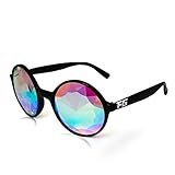 Festival Gear Kaleidoscope Glasses Rave Rainbow Prism Goggles (Black)