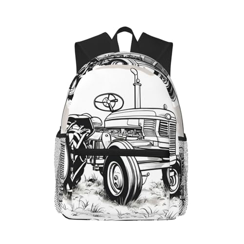 Sac à dos de voyage tracteur noir en taille unique pour petits et grands