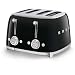 Smeg TSF03BLUK 4 Slice Toaster, Extra Wide Slots, 3 pre set programmes, Black