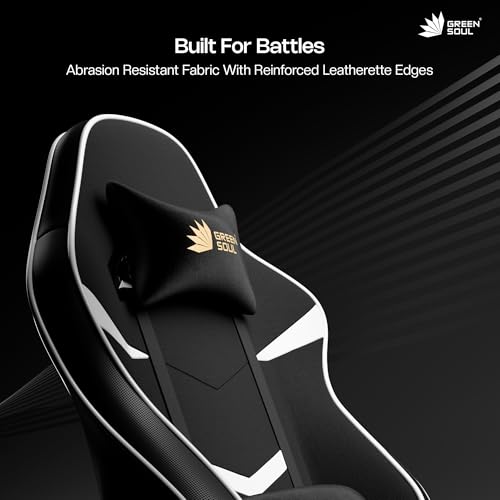Image of Green Soul Monster Ultimate Series S| Multi-Functional Ergonomic Gaming & Office Chair|Premium Spandex & PU Leather Fabric | Adjustable Neck, Lumbar Pillow | 4D Adjustable Armrests (Black White)