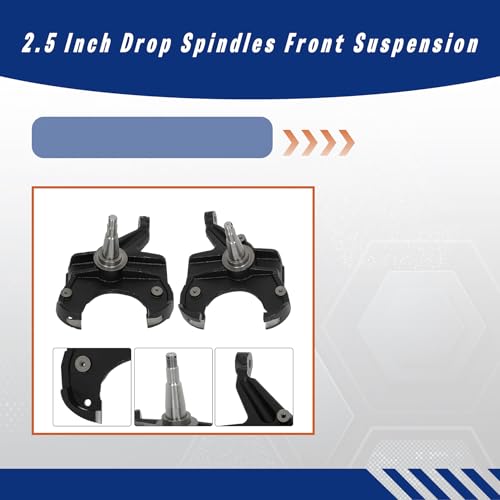 GXYWADY 2.5 Inch Drop Spindles Front Suspension Replacement for Chevy C10 W/Disc Brake 2wd 1963-1970 by GXYWADY - Image 6