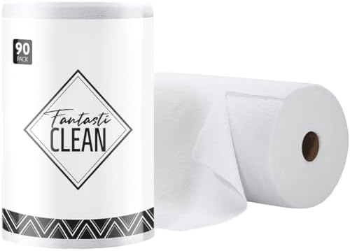 Fantasticlean Microfiber Cleaning Cloth Roll- 90 Sheets, 12" x 12...