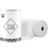 Fantasticlean Microfiber Cleaning Cloth Roll -90 Pack, Tear Away Microfiber Towels, 12" x 12", Reusable, Washable, Scratch Free, Ultra Absorbent Dishcloth for All-Around Cleaning Supplies (White)
