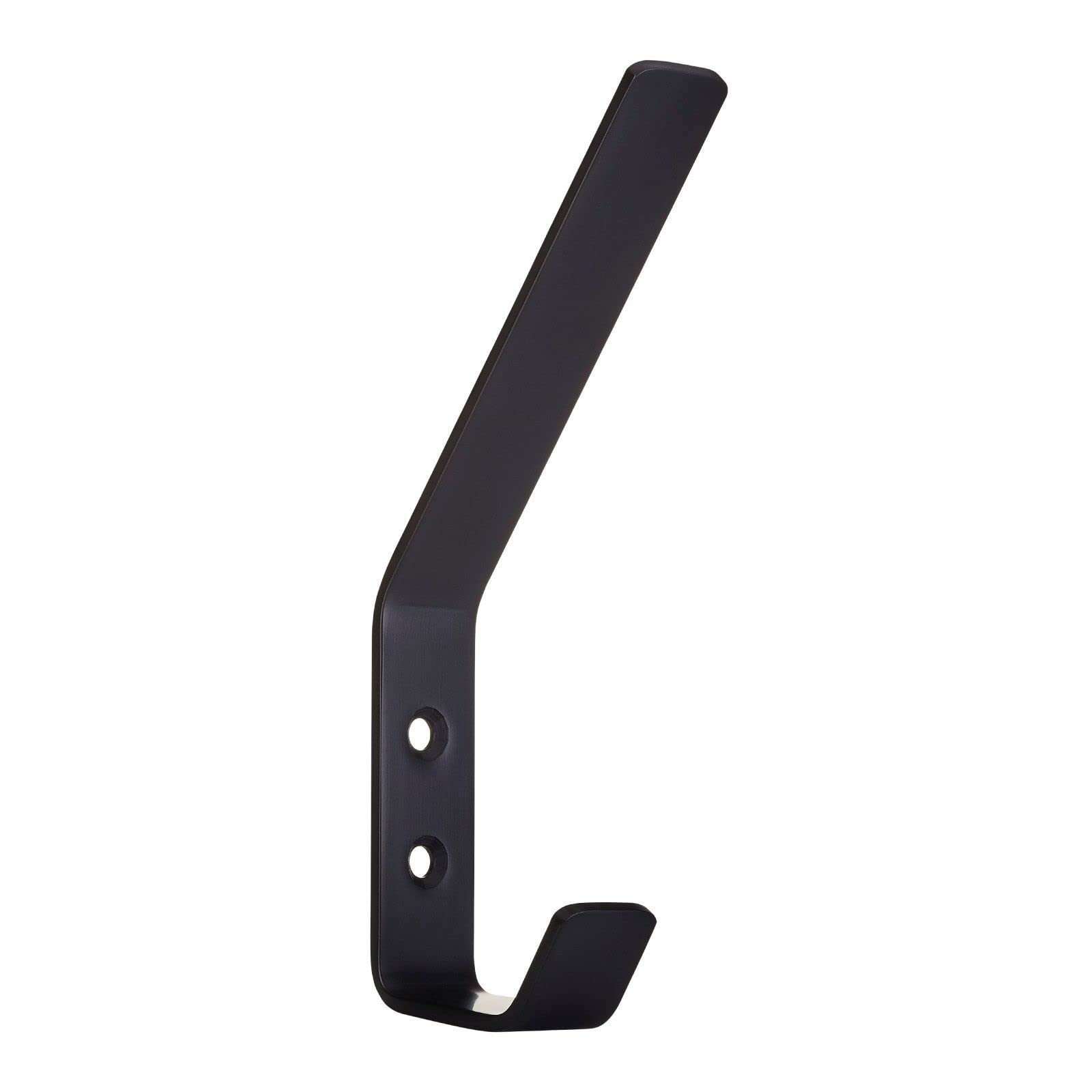 Perchas De Pared Loxten De Acero Inoxidable - 5 Unidades Negras, 60x20x45 Mm, Grosor 3 Mm, Con Tornillos