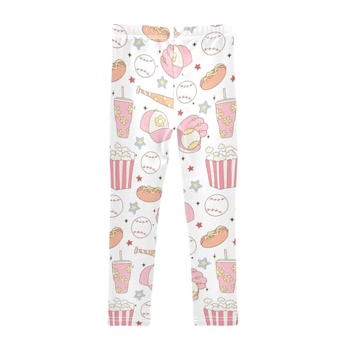 Pink Girly Sports Girls Leggings,Workout Leggings for Girls Toddler Athletic Leggings Size for 3-10T2