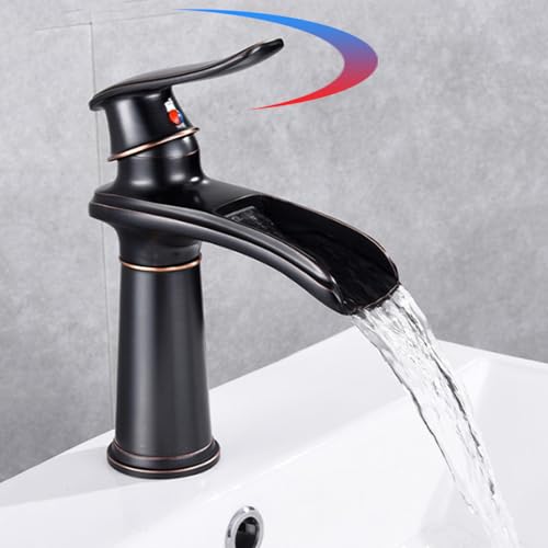 Robinet cascade de salle de bain avec mitigeur laiton eau chaude et froide rétro