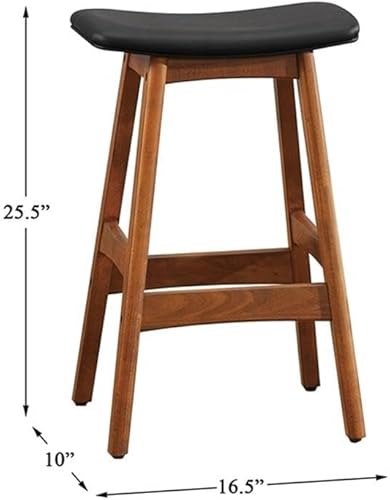 Miniatura 3 de Homelegance Poindexter - Taburete tapizado de PU (2 unidades), color negro