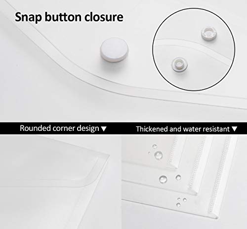 Pacote com 24 envelopes de plástico A5 – Envelope de plástico transparente Agoer com fecho de botão,