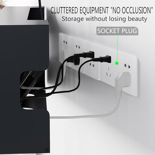 PUIOTEAI Router Verstecken, Router Schrank, WLAN Box Verstecken Regal Wandhalterung kabelbox schwarz (Black)