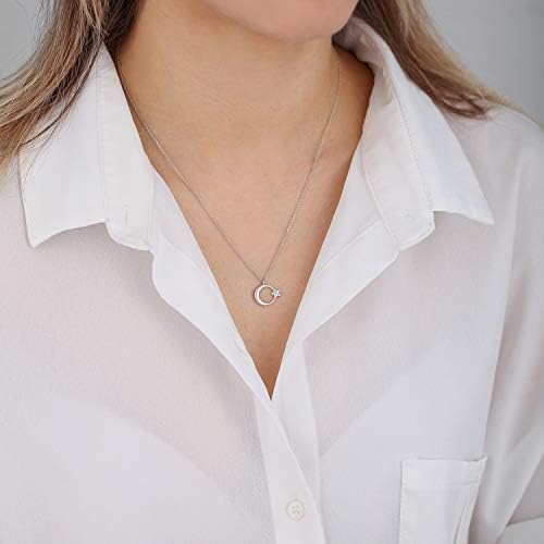 Online Takı Gümüş Ay Yıldız Kolye - Görsel 2