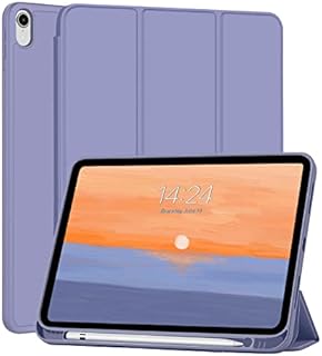 FSCOVER iPad Case Air 5th Generation 2022 10.9 Inch iPad Case Air 4th Generation 2020 with Pencil Holder, Trifold Slim Lightweight Cover with Auto Wake/Sleep- BlueGrey