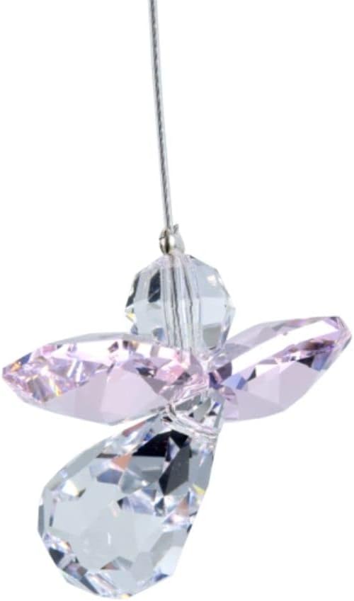Hanging Crystal Guardian Angel Birthstone Suncatcher OCTOBER - ROSE - Embellished with Swarovski Crystals