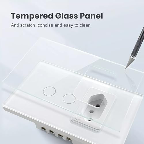 Interruptor Inteligente de 2 Botões e 1 Tomada Zigbee Tuya Smart Life 16a