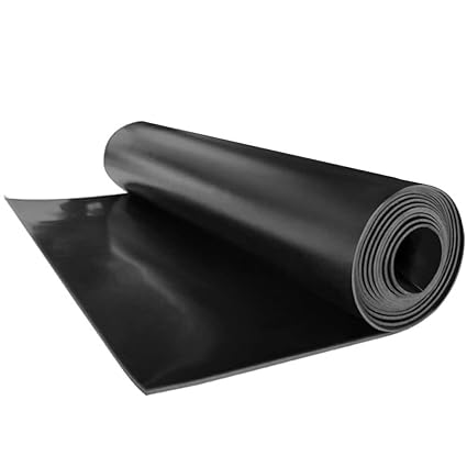 Solid Rubber Rolls & Strips, 1/16(.062) Inch Thick x 12 Inch Wide x 24 Inch Long, Black, Hard, Neoprene Sheets for Reduce Vibration, Seal, DIY Gasket Material