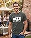 Beer Hunter T-Shirt Funny Drinking Target Practice Novelty Gift Graphic Tee Humor Gag Men Women (XL, Charcoal