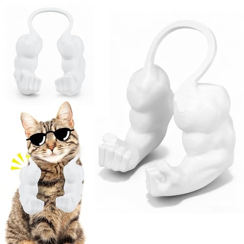 3D Printed Cat Muscle Arm(White),Funny Cat Muscle Arms,Creative Muscle Arms