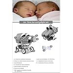 Zwillingskinderwagen 2 in 1 Twin Star inkl. Sportsitze - 10 Teile - in 16 Farben