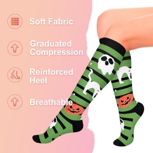 Image of 4 Pairs Compression Socks for Women Circulation-Best Support for Nurses,Running,Athletic,Travel