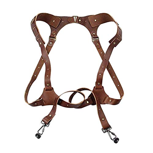 Sangle appareil photo avec fermoir robuste en cuir marron réglable