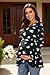 WOOXIO Women's Maternity Tops Short & Long Sleeve Pleated Waist Shirts Pregnancy Clothes Floral Black White,M