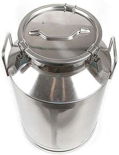 Stainless Steel Milk Transport Cans Stainless Steel Milk Can Vintage Silicone Bucket Wine Pail Liquid Storage (60L)