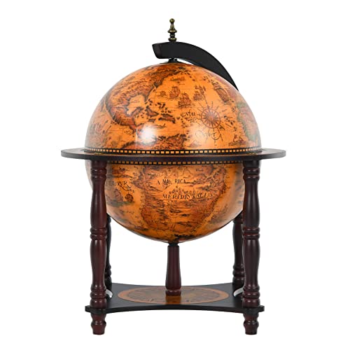 Giantex Bar Globe Terrestre Basse, Bar Mappemonde avec Style Vintage, Porte-Bouteille pour Salon, Cuisine, Resto, Brun