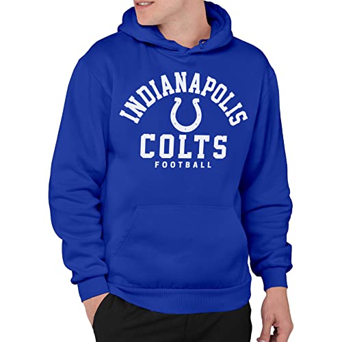 Junk Food NFL - Indianapolis Colts - Classic Team Logo - Officially Licensed Adult Pullover Fleece Hoodie for Men and Women