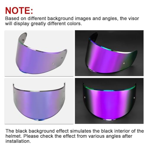 Image of PSLER Shatterproof Helmet Visor for Strada 2 Strada 3 FF801,Deep Purple | Impact-Resistant ,UV400 Protection, Motorcycle Tinted Face Shield for Strada 2 Strada 3 FF801 FF397,Visor Replacement