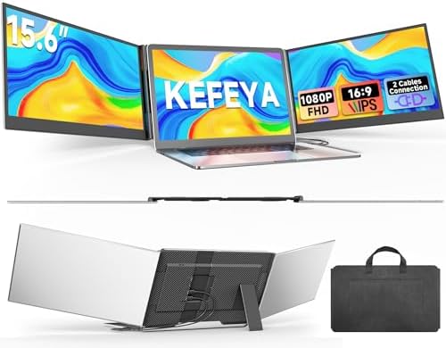 KEFEYA Laptop Screen Extender 15.6", FHD 1080P Portable Triple Mo...