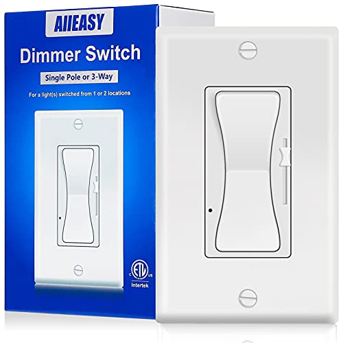 Best Deal Cheap 🛒 0-10V Dimmer Switch, 3 Way/Single-Pole Low Voltage Dimmer Light Switch for LED, CFL, Halogen, Incandescent, LED Dimmer Switch Wall-Plate Included, ETL Listed, White 1-Pack Best Cyber Monday 🔥 0-10V Dimmer Switch, 3 Way/Single-Pole Low Voltage Dimmer Light Switch for LED, CFL, Halogen, Incandescent, LED Dimmer Switch Wall-Plate Included, ETL Listed, White 1-Pack