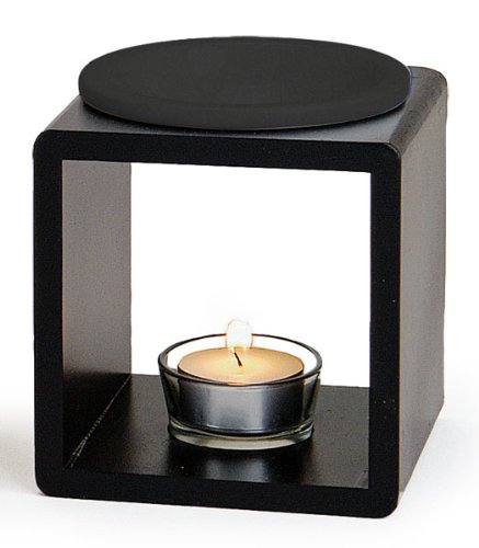 Doftlampa svart, vit eller grå – trä + keramik – aromalampa aroma...