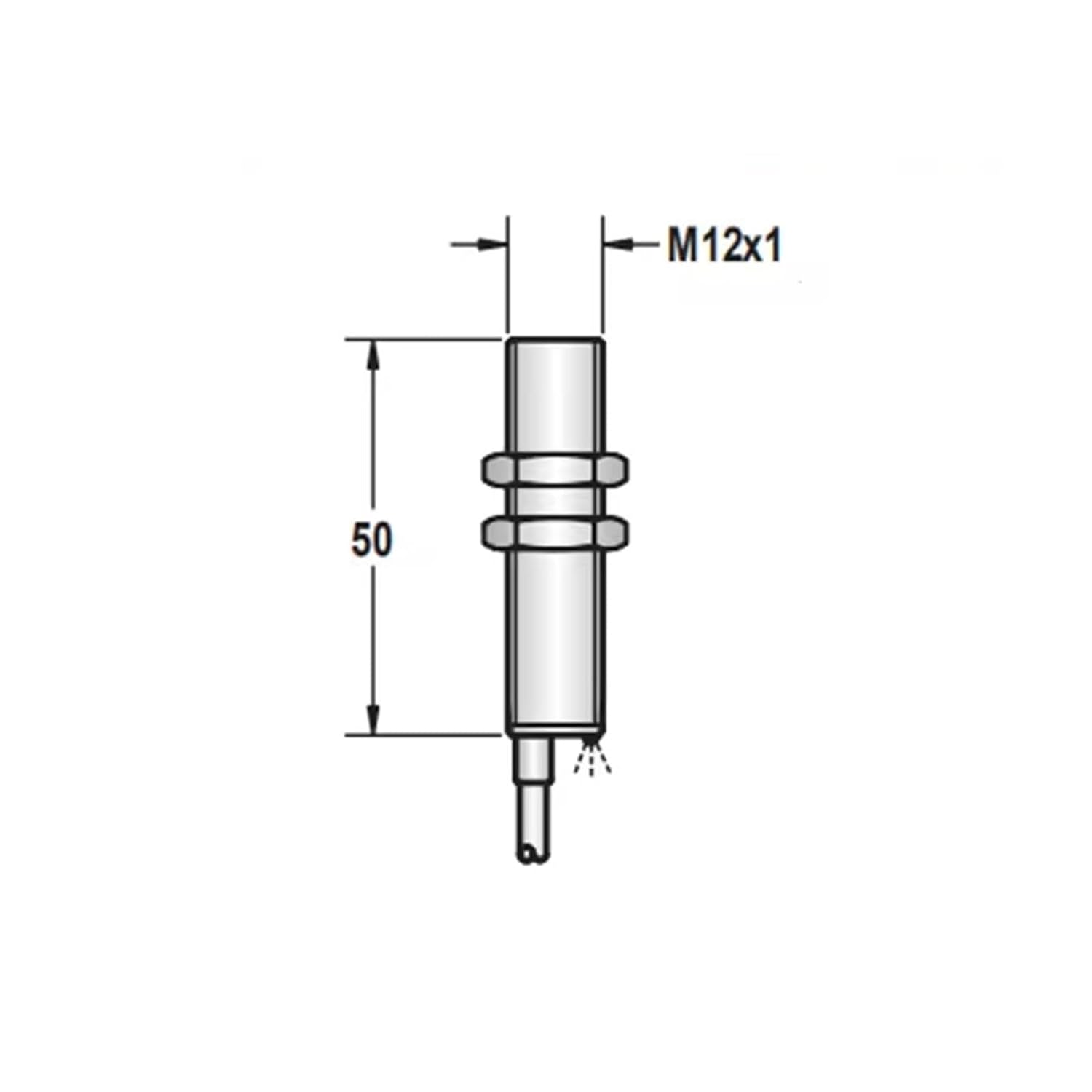 KJT IP68 M12 1mm Cylindrical Inductive Flush Sensor high Temperature （﹢120℃） NPN NO Proximity sensors(PNP NC NO,180degrees)