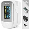 AIESI® Saturimetro da dito professionale certificato pulsossimetro con display a COLORI orientabile A2, Batterie, Custodia, Laccetto, Manuale d’uso, Garanzia Italia 24 mesi