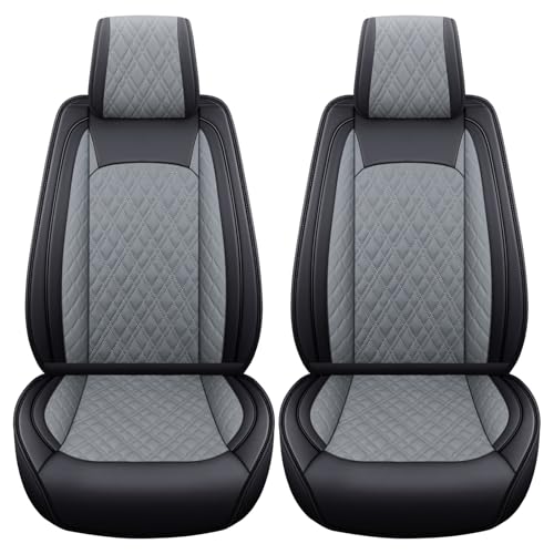 Image of YIERTAI Car Seat Covers for Dodge Ram Fit 2009-2026 1500 2010-2026 2500 3500 Classic Bighorn Longhorn Laramie Tradesman Truck Gray Front
