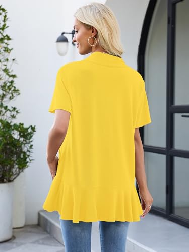 Image of Heymoments Women's Lightweight Open Front Knit Cardigans Short Sleeve Casual Soft Drape Summer Cardigan S-2XL