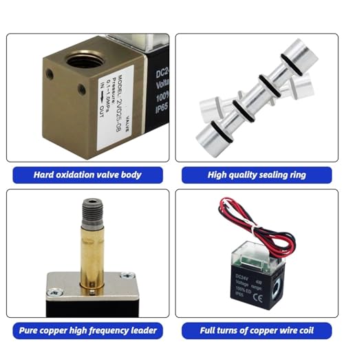 Válvula de control neumática 1/4 BSP de 2 vías con conexiones de aire 6mm 5