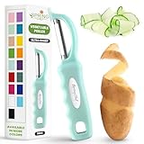 Spring Chef Premium Swivel Vegetable Peeler with Soft Grip Handle & Ultra Sharp Blades - Stainless Steel Potato Peeler - Kitchen Gadgets for Veggie, Fruit, Carrot, Apple, Cucumber - Mint