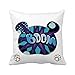OFFbb-USA Niebieski wysięgnik bąbelkowy niedźwiedź poduszka dekoracyjna kwadratowa poszewka