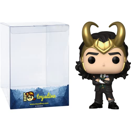 Funko President L o k i : P o p ! Vinyl Figurine Bundle with 1 Compatible 'ToysDiva' Graphic Protector (898-55743 - B)