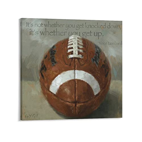 Posters Inspirational Soccer Wall Art Vintage Rugby Wall Art Athlete Poster Canvas Wall Art For Living Room Bedroom Office Kitchen Decor 28X28Inch(70X70Cm) Frame-Style #TOP17