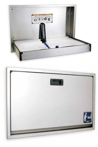 Hygiene-shop Top-Select Wandwickeltisch aus Nirosta-Stahl Horizontal Unterputz