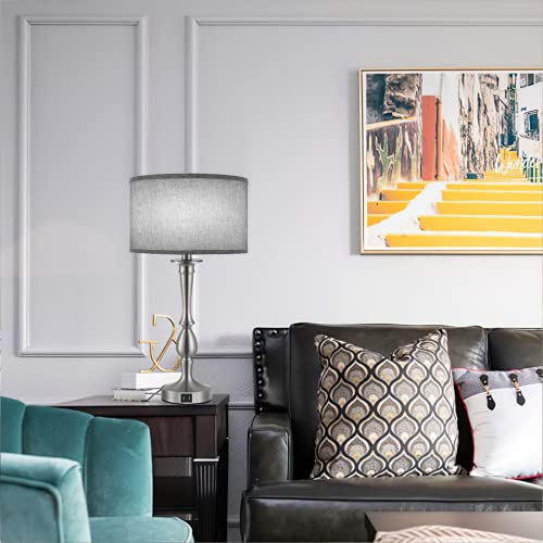 Lamp Shades Set Of 2, Drum Lampshades 12.6" Top X 12.6" Bottom X 8" High, Easy Assembly Replacement Lamp Shades For Table Lamps Floor Lamps Natural Linen Beige Lampshades Spider Fitter #TOP6